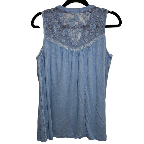 Sundance Nori Tank Sleeveless Blouse Pastel Blue Size XS Lace‎ Embroidered Boho - Picture 3 of 10